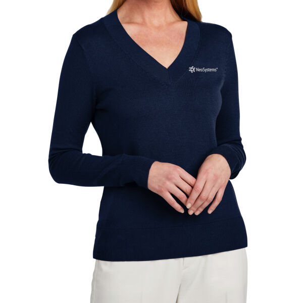   - Brooks Brothers® Women's Cotton Stretch V Neck Sweater Thumbnail